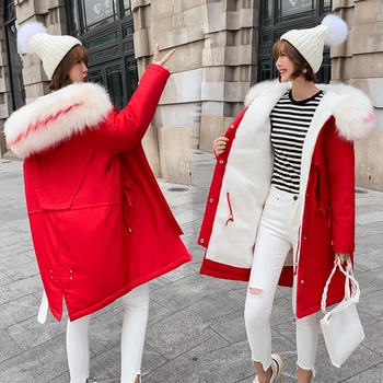 2019 Warm Winter Jacket Women Hooded plus size Thicken Parkas Outwear Loose Style warm Winter Coat women 
2019 Warm Winter Jacket Women Hooded plus size Thicken Parkas Outwear Loose Style warm Winter Coat women