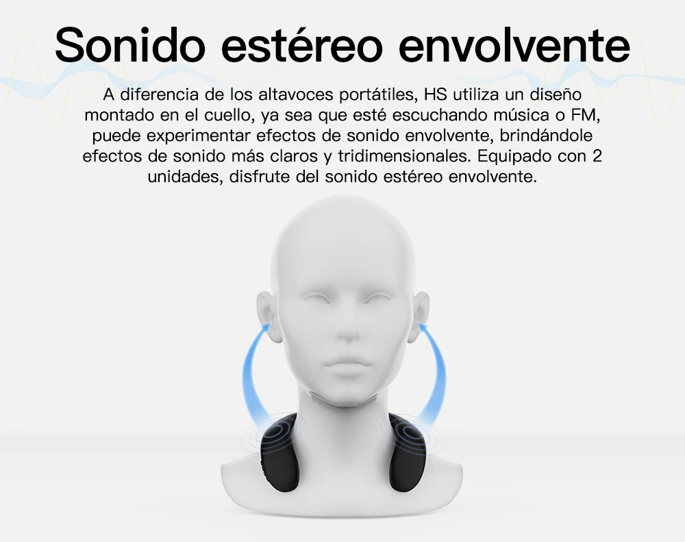 Bluedio-altavoz inalámbrico HS, columna montada en el cuello, compatible con Bluetooth 5,0, bajos portátiles, radio FM, compatible con ranura para tarjeta SD 79 H24a3be6e1d9d4a728d0d23f94a79f517J