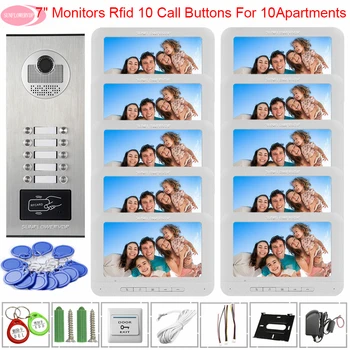 For10 Apartments Video Doorphone Monitors Access Control Intercom For Home Door Phone Intercom 7inchs Color intercom With Camera
For10 Apartments Video Doorphone Monitors Access Control Intercom For Home Door Phone Intercom 7inchs Color intercom With Camera