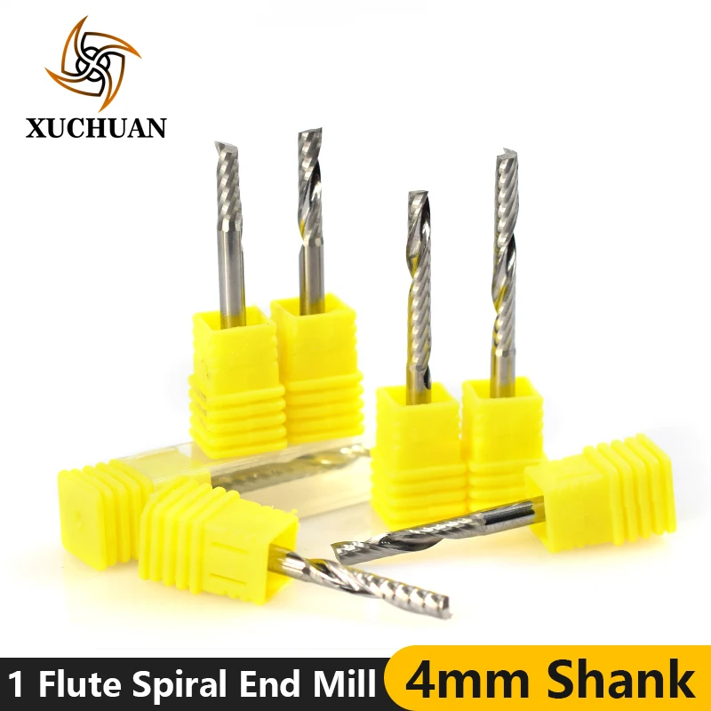 1pc 4mm Shank 1 Flute Spiral End Mill CNC Router Bit End Milling Cutter Carbide End Mills
1pc 4mm Shank 1 Flute Spiral End Mill CNC Router Bit End Milling Cutter Carbide End Mills