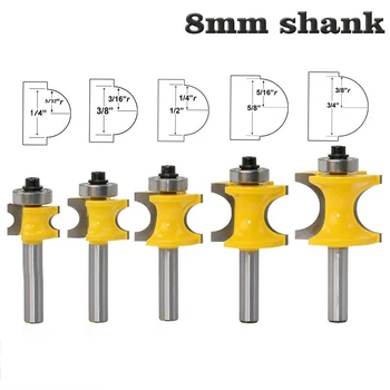 8mm Shank Half Round Bullnose Router Bit Bearing Woodworking Milling Cutter Tool Router Bit / 5*Router Bits Steel, Iron, Sand
8mm Shank Half Round Bullnose Router Bit Bearing Woodworking Milling Cutter Tool Router Bit / 5*Router Bits Steel, Iron, Sand