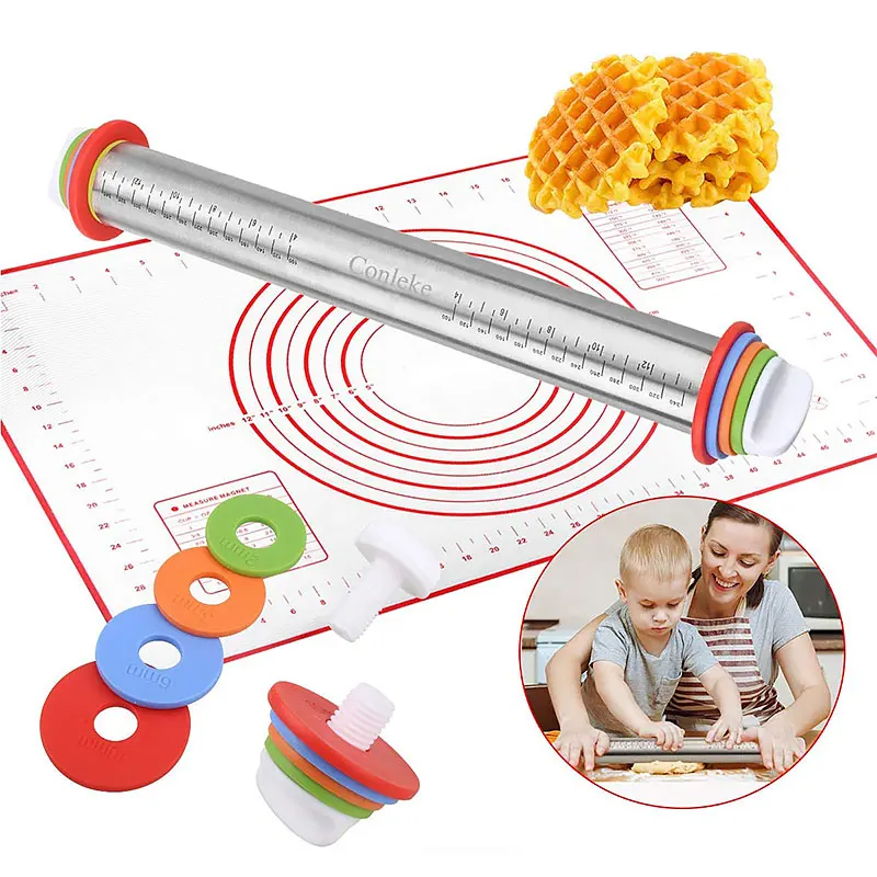 17inch Adjustable Rolling Pin with Dough Roler Non-stick Silicone Baking Mat Cake Rolling Pad Inner Liner Pad Baking Pastry Tool
17inch Adjustable Rolling Pin with Dough Roler Non-stick Silicone Baking Mat Cake Rolling Pad Inner Liner Pad Baking Pastry Tool
