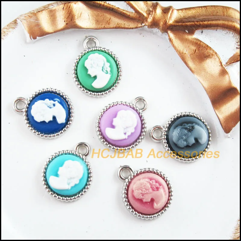 18 New Round Charms Tibetan Silver Tone Retro Beauty Mixed Resin Pendants 15.5x19mm
18 New Round Charms Tibetan Silver Tone Retro Beauty Mixed Resin Pendants 15.5x19mm