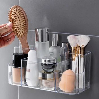Large Capacity Transparent Cosmetic Storage Box Wall Mounted Makeup Tools Holder Storage Rack, Bathroom Sundries Organizer Case 
Large Capacity Transparent Cosmetic Storage Box Wall Mounted Makeup Tools Holder Storage Rack, Bathroom Sundries Organizer Case