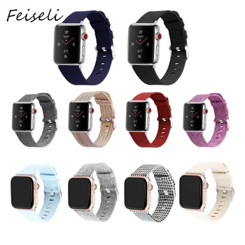 Feiseli For Apple Watch Strap Replacement Nylon Canvas Band Watch Strap 38mm 40mm 42mm 44mm Colorful Women iwatch Wristband
Feiseli For Apple Watch Strap Replacement Nylon Canvas Band Watch Strap 38mm 40mm 42mm 44mm Colorful Women iwatch Wristband