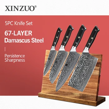 XINZUO 4 PCS Kitchen Knives Set Japanese Style Cooking Tools Damascus Steel Kitchen Knife Cleaver Nakiri Chef Knife Ebony Handle
XINZUO 4 PCS Kitchen Knives Set Japanese Style Cooking Tools Damascus Steel Kitchen Knife Cleaver Nakiri Chef Knife Ebony Handle