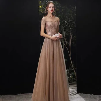 High-end Atmospheric Champagne Short-sleeved Luxury Long Evening Dress 2020 New Prom Party Dresses Robe De Soiree Hot Sale
High-end Atmospheric Champagne Short-sleeved Luxury Long Evening Dress 2020 New Prom Party Dresses Robe De Soiree Hot Sale