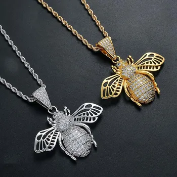 MISSFOX Hip Hop Small Bee Pendant Iced Out Crystal Rhinestone Bling Luxury Long Chain Fashion Party Jewelry Gifts For Women
MISSFOX Hip Hop Small Bee Pendant Iced Out Crystal Rhinestone Bling Luxury Long Chain Fashion Party Jewelry Gifts For Women