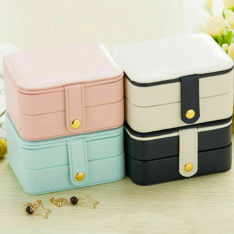 Women Portable Travel Jewelry Box Storage Solid Color Double Layers Snap Button Organizer Jewellery Ornaments Storage 2019 Hot
Women Portable Travel Jewelry Box Storage Solid Color Double Layers Snap Button Organizer Jewellery Ornaments Storage 2019 Hot