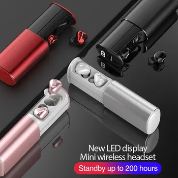 T60 TWS Wireless Earphone Bluetooth V5.0 Wireless Bluetooth Headphone LED Display With 2600mAh Power Bank Headset With Mic
T60 TWS Wireless Earphone Bluetooth V5.0 Wireless Bluetooth Headphone LED Display With 2600mAh Power Bank Headset With Mic
