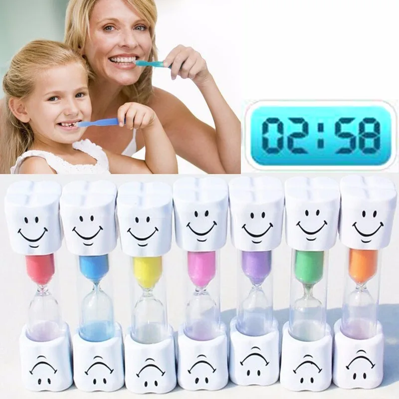 

5pcs Dental Children Kids Toothbrush Timer 3 Minutes Smile Sandglass Tooth Brushing Hourglass dental clinic gift