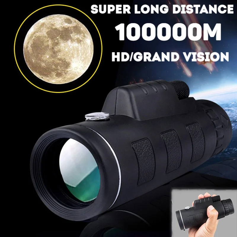 Single Telescope 40X60 BAK4 prism Compass Low-light-level Visibility 100,000m High-definition High-power Mobile Telescope
Single Telescope 40X60 BAK4 prism Compass Low-light-level Visibility 100,000m High-definition High-power Mobile Telescope