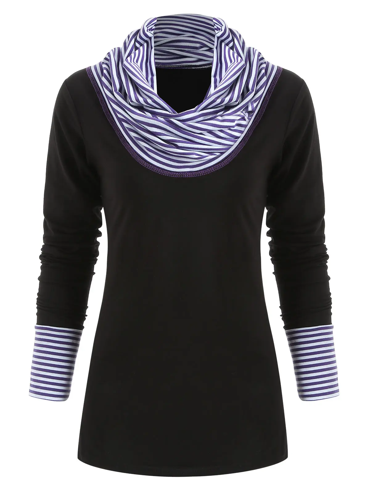 fashionFall Spring Hot Selling New Style Fashion Striped Panel Long Sleeve Top Turtle-Neck Color Panel Long Sleeve 2019
fashionFall Spring Hot Selling New Style Fashion Striped Panel Long Sleeve Top Turtle-Neck Color Panel Long Sleeve 2019