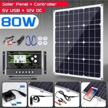 80W Solar Panel 18/5V Output Solar Cells Poly Solar Panel double USB 10A controller for Car Yacht 12V Battery Boat Charger
80W Solar Panel 18/5V Output Solar Cells Poly Solar Panel double USB 10A controller for Car Yacht 12V Battery Boat Charger