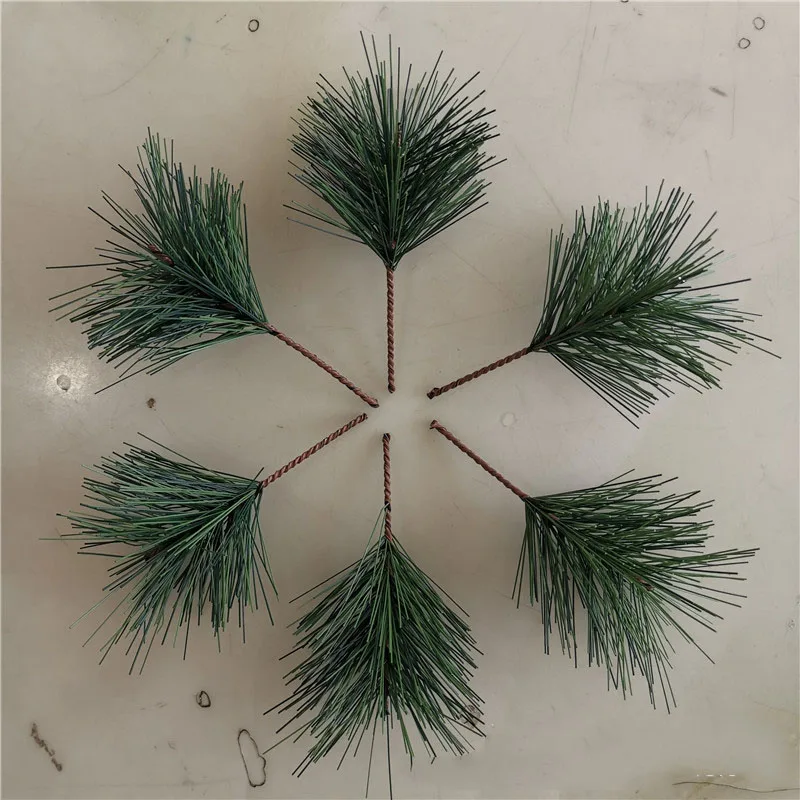 

10pcs Plastic Pine Needles Home Decor Accessories Christmas Garland Decorations Material Scrapbooking Wedding Artificial Plants