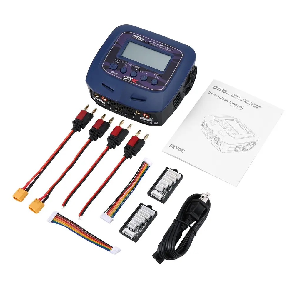 SKYRC D100 V2 Charger Dual Output Intelligent Balance Charger Discharger English Voice Charge LiFe LiIon LiHV NiMH NiCd LiPo
SKYRC D100 V2 Charger Dual Output Intelligent Balance Charger Discharger English Voice Charge LiFe LiIon LiHV NiMH NiCd LiPo