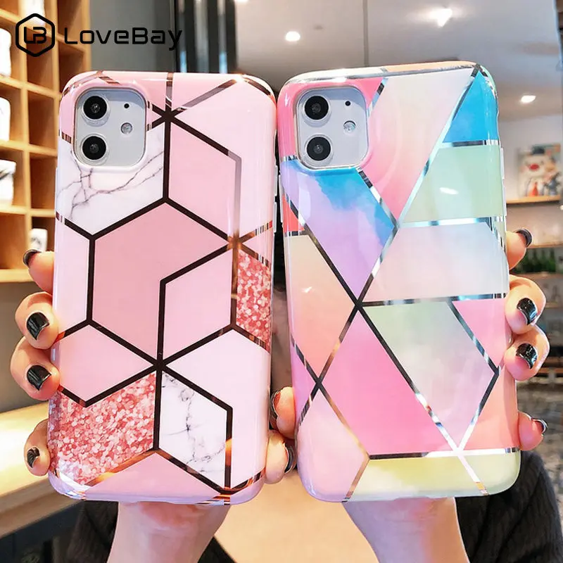 Lovebay Electroplated Marble Geometric Phone Case For iPhone 11 Pro X XR XS Max 7 8 6 6s Plus Soft IMD Silicone Back Cover Coque
Lovebay Electroplated Marble Geometric Phone Case For iPhone 11 Pro X XR XS Max 7 8 6 6s Plus Soft IMD Silicone Back Cover Coque