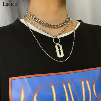 Lacteo Neo Gothic Multi Layered Shaver Pendant Necklace Street Punk Cuban Beads-Chain Choker Necklace Jewelry for Women and Men 
Lacteo Neo Gothic Multi Layered Shaver Pendant Necklace Street Punk Cuban Beads-Chain Choker Necklace Jewelry for Women and Men