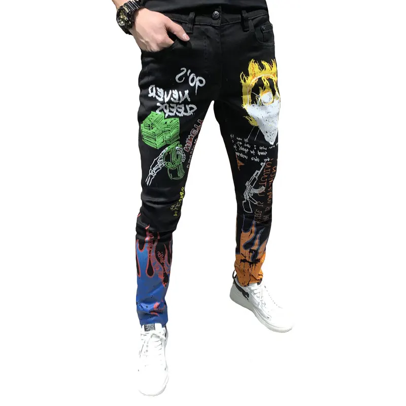 Fashion Streetwear Men Jeans Black Color Graffiti Printed Jeans Designer Casual Pencil Pants Elastic Slim Fit Hip Hop Jeans Men
Fashion Streetwear Men Jeans Black Color Graffiti Printed Jeans Designer Casual Pencil Pants Elastic Slim Fit Hip Hop Jeans Men