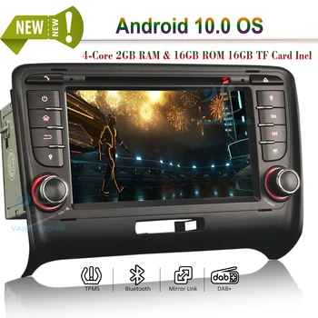 7" DSP CARPLAY BLUETOOTH ANDROID 10.0 SATNAV TOUCHSCREEN AUTORADIO GPS Radio DVD 4G WiFi DAB+ for AUDI TT MK2