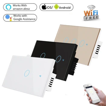 Home Voice Control Wireless WIFI 2.4GHZ Wall Smart Switch AU USA Standard 100-220VAC 50/60Hz For Home Automation In-wall Switch 
Home Voice Control Wireless WIFI 2.4GHZ Wall Smart Switch AU USA Standard 100-220VAC 50/60Hz For Home Automation In-wall Switch
