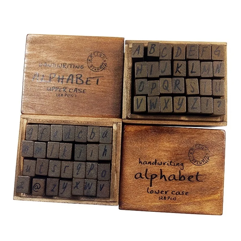 28 Pcs/set Kawaii Multi Purpose Handwriting Lowercase&Uppercase Alphabet Letter Wooden Rubber Stamp Set Craft
28 Pcs/set Kawaii Multi Purpose Handwriting Lowercase&Uppercase Alphabet Letter Wooden Rubber Stamp Set Craft