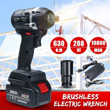 288VF 19800mAh 630N.m Cordless Lithium-Ion battery Electric Impact Wrench Cordless Brushless with Rechargeable Battery 100-240V 
288VF 19800mAh 630N.m Cordless Lithium-Ion battery Electric Impact Wrench Cordless Brushless with Rechargeable Battery 100-240V