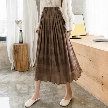 2020 Spring New Style Chiffon Pleated Skirt Very Fairy of Long Skirts of Skirt Versatile A- line Skirt Women's 
2020 Spring New Style Chiffon Pleated Skirt Very Fairy of Long Skirts of Skirt Versatile A- line Skirt Women's