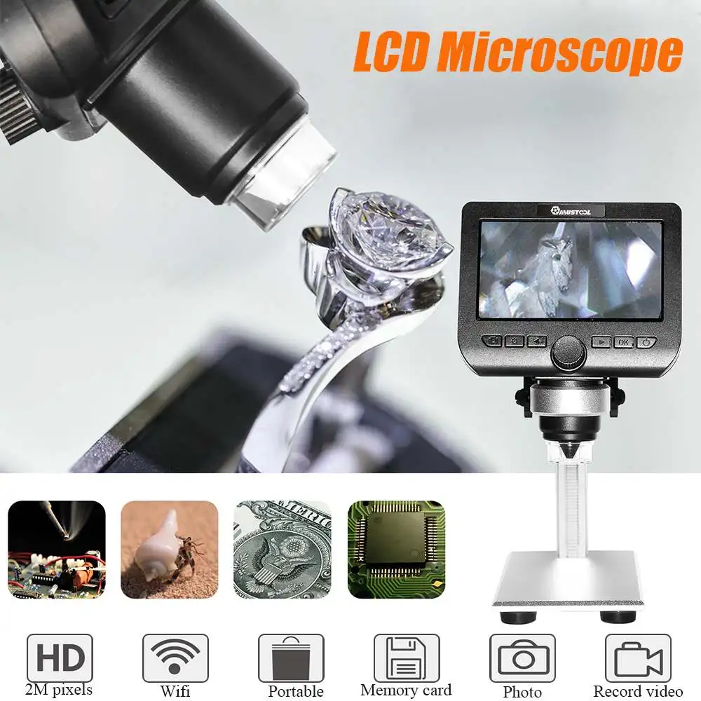 500x Electronic USB WiFi Digital Microscope With 4.3 Inches HD LCD Display Vedio Microscope With 8 LED lights
500x Electronic USB WiFi Digital Microscope With 4.3 Inches HD LCD Display Vedio Microscope With 8 LED lights