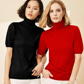 BELIARST Spring and Autumn New Women's High Collar Cashmere Short-sleeved Slim slimming Short-sleeved Knit Bottoming Pullove
BELIARST Spring and Autumn New Women's High Collar Cashmere Short-sleeved Slim slimming Short-sleeved Knit Bottoming Pullove