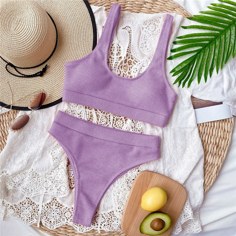 2 Pieces/set 2022 New Sexy Solid Color Bikini Women's Knitted High Waist Swimsuit Ladies Split Swimsuit European and American
2 Pieces/set 2022 New Sexy Solid Color Bikini Women's Knitted High Waist Swimsuit Ladies Split Swimsuit European and American