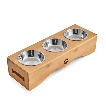 Stainless Steel Food Water Feeding Bowl for Dogs Cats Bamboo Stent Pet Triple
Stainless Steel Food Water Feeding Bowl for Dogs Cats Bamboo Stent Pet Triple
