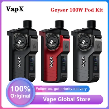 NEW Original VapX Geyser 100W Pod Kit with 6.5ml/5ml Pod powered by 21700/18650 Battery E-cig Vape Kit Vs Drag X / Aegis Boost
NEW Original VapX Geyser 100W Pod Kit with 6.5ml/5ml Pod powered by 21700/18650 Battery E-cig Vape Kit Vs Drag X / Aegis Boost