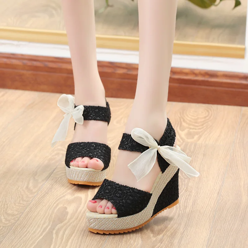 Women Summer Wedge Sandals Female Ribbon Bow-knot Platform Bohemia High Heel Sandals Fashion Ankle Strap Open Toe Ladies Shoes
Women Summer Wedge Sandals Female Ribbon Bow-knot Platform Bohemia High Heel Sandals Fashion Ankle Strap Open Toe Ladies Shoes