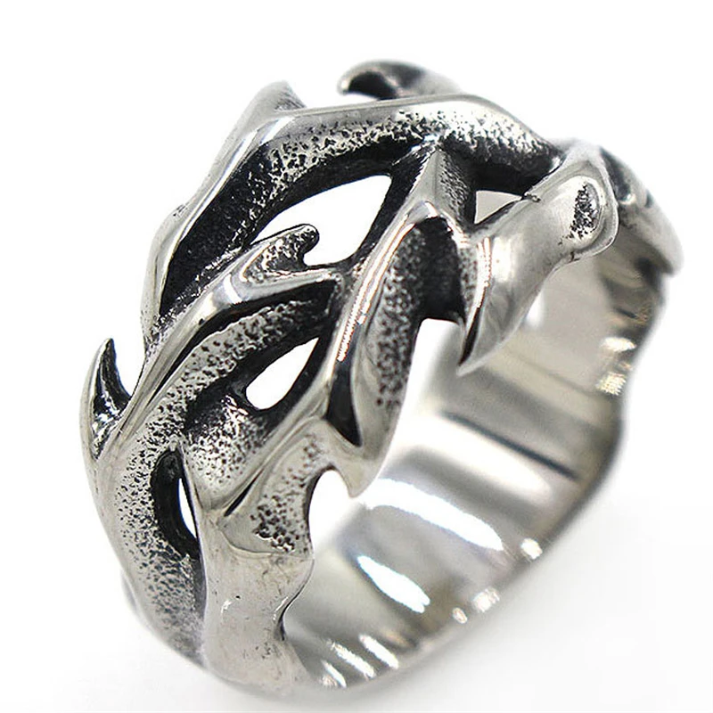 Мужское плетеное кольцо из титановой стали Винтажное в стиле панк и хип-хоп