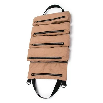 Multifunctional Tool Storage Bag Canvas Hanging Car Tool Roll Up Storage Bag Light Weight Khaki 49*29cm Portable Bag
Multifunctional Tool Storage Bag Canvas Hanging Car Tool Roll Up Storage Bag Light Weight Khaki 49*29cm Portable Bag