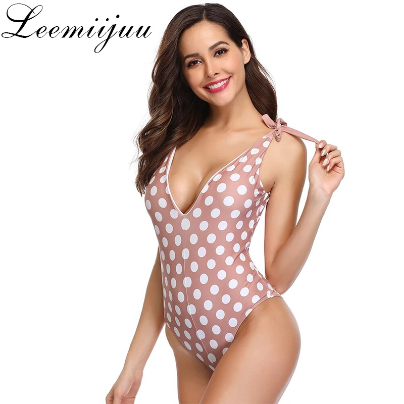 Sexy 2019 Ladies Retro High Waist Swimwear Women One piece Dot Swimsuit V neck Cut Out Swim Bathing Open back Suit Monokini
Sexy 2019 Ladies Retro High Waist Swimwear Women One piece Dot Swimsuit V neck Cut Out Swim Bathing Open back Suit Monokini
