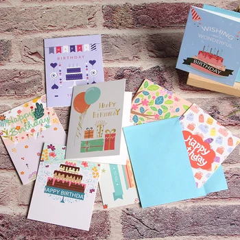 생일 축하 파티 초대장 인사 카드, DIY 장식 빈 접이식 메시지 카드, 봉투 포함, 12 개 선물