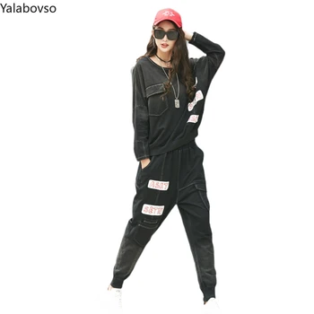 2020 Hip Hop Loose Suit Letter Printing Retro All Match Women Suit O-Neck Casual Streetwear Two Piece Set Z3
2020 Hip Hop Loose Suit Letter Printing Retro All Match Women Suit O-Neck Casual Streetwear Two Piece Set Z3