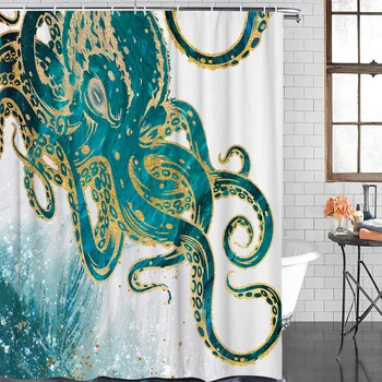 Octopus Watercolor Bathroom Shower Curtain Modern Household Shower Curtain 
Octopus Watercolor Bathroom Shower Curtain Modern Household Shower Curtain