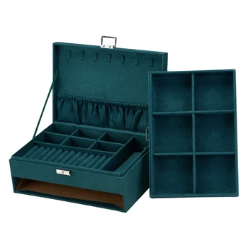 Rings Home Desktop Organizer With Lock Bracelets Drawer Design Faux Suede Jewelry Box Earring Necklace For Women Double Layers
Rings Home Desktop Organizer With Lock Bracelets Drawer Design Faux Suede Jewelry Box Earring Necklace For Women Double Layers