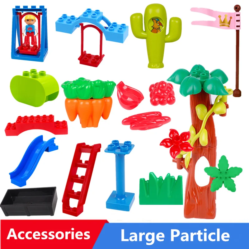 Big Size Diy Building Blocks Accessories Swing Slides Tree Fruit Plant Compatible With Duploed Toys For Children Kids Gifts
Big Size Diy Building Blocks Accessories Swing Slides Tree Fruit Plant Compatible With Duploed Toys For Children Kids Gifts