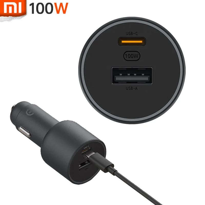 Новинка автомобильное зарядное устройство Xiaomi Turbo QC 1A1C ver 100 Вт макс. для Mi 10 Ультра