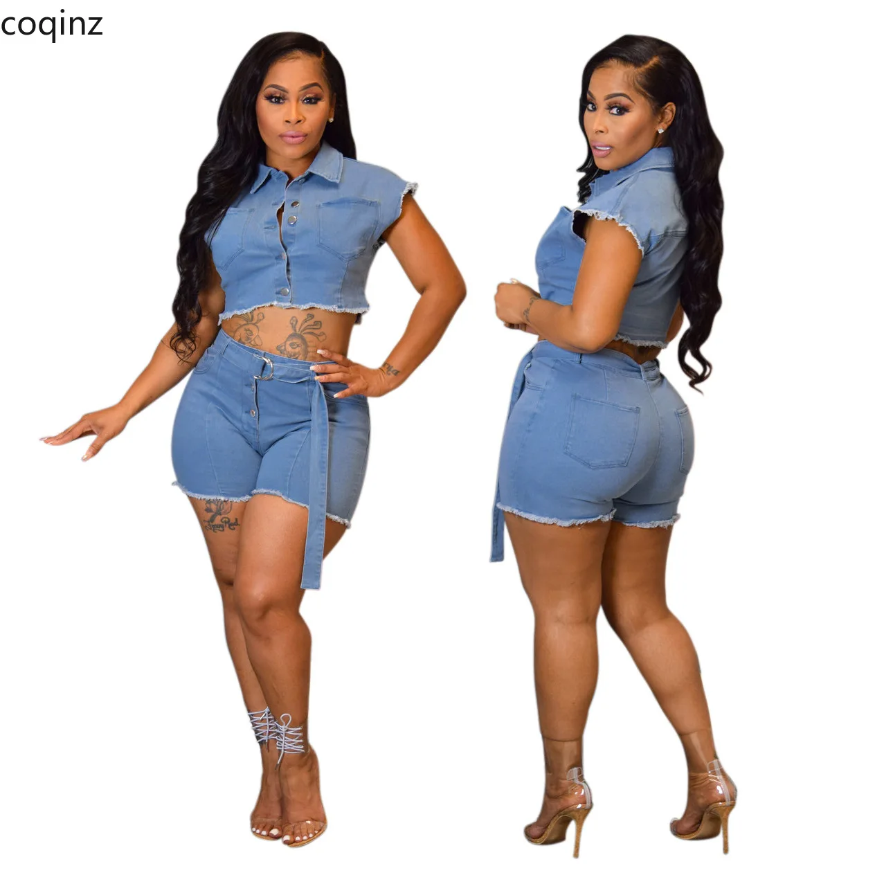 Plus Size Summer 2019 Two Piece Denim Set Crop Top and Pants Women 2 Piece Set Matching Sets Vintage Club Outfits Roupas SMR9335 
Plus Size Summer 2019 Two Piece Denim Set Crop Top and Pants Women 2 Piece Set Matching Sets Vintage Club Outfits Roupas SMR9335