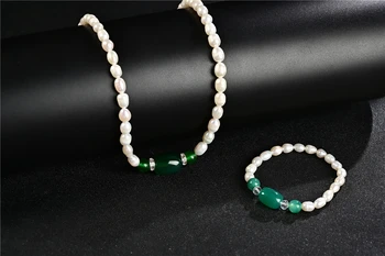 2020 Natural White Freshwater Pearl Necklace with Green Jade Choker Jewelry Women Bracelet Set 
2020 Natural White Freshwater Pearl Necklace with Green Jade Choker Jewelry Women Bracelet Set