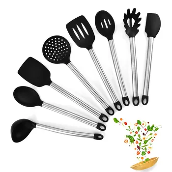 Stainless Steel Handle Silicone Kitchenware Set of 8 Silicone Spatula Kitchenware Set
Stainless Steel Handle Silicone Kitchenware Set of 8 Silicone Spatula Kitchenware Set