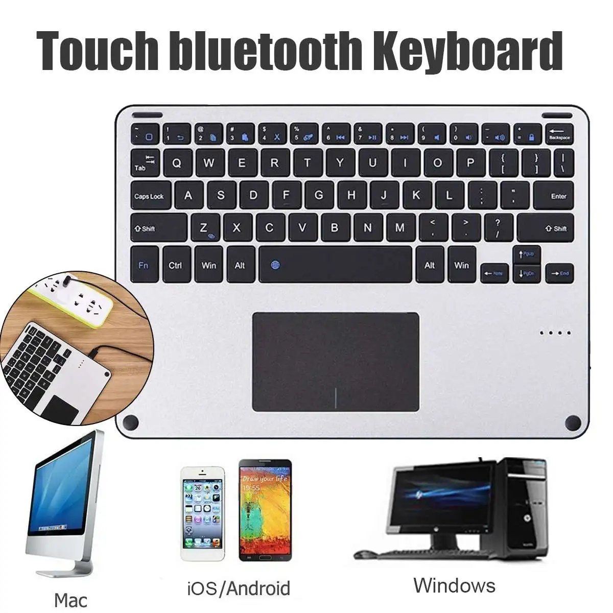 Новая беспроводная bluetooth-клавиатура с сенсорной панелью для iPad всех планшетов