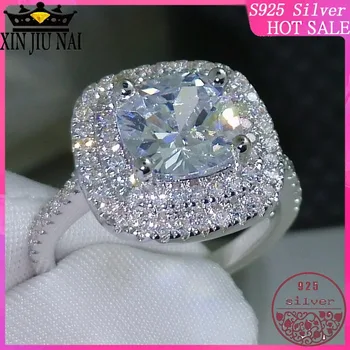 100% S925 Sterling Silver 2020 European and American New Four-Claw Square Double Topaz Stone Ring Women's Jewelry 
100% S925 Sterling Silver 2020 European and American New Four-Claw Square Double Topaz Stone Ring Women's Jewelry