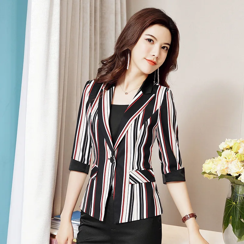 2019 Spring And Summer New Style Multi-color Stripe Three-quarter-length Sleeve Small Suit Korean-style Slim Fit Slimming Elegan
2019 Spring And Summer New Style Multi-color Stripe Three-quarter-length Sleeve Small Suit Korean-style Slim Fit Slimming Elegan
