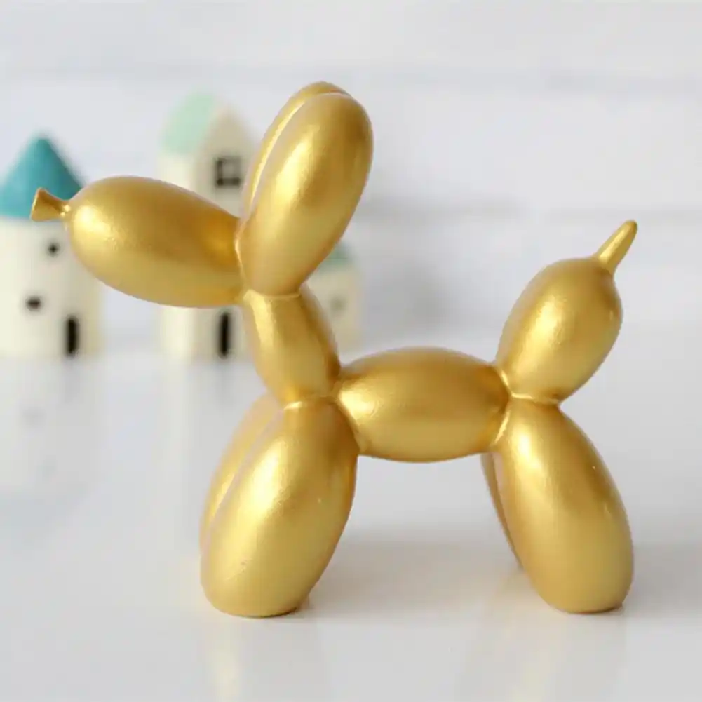 5 colors cute puppy balloon resin sculpture gifts